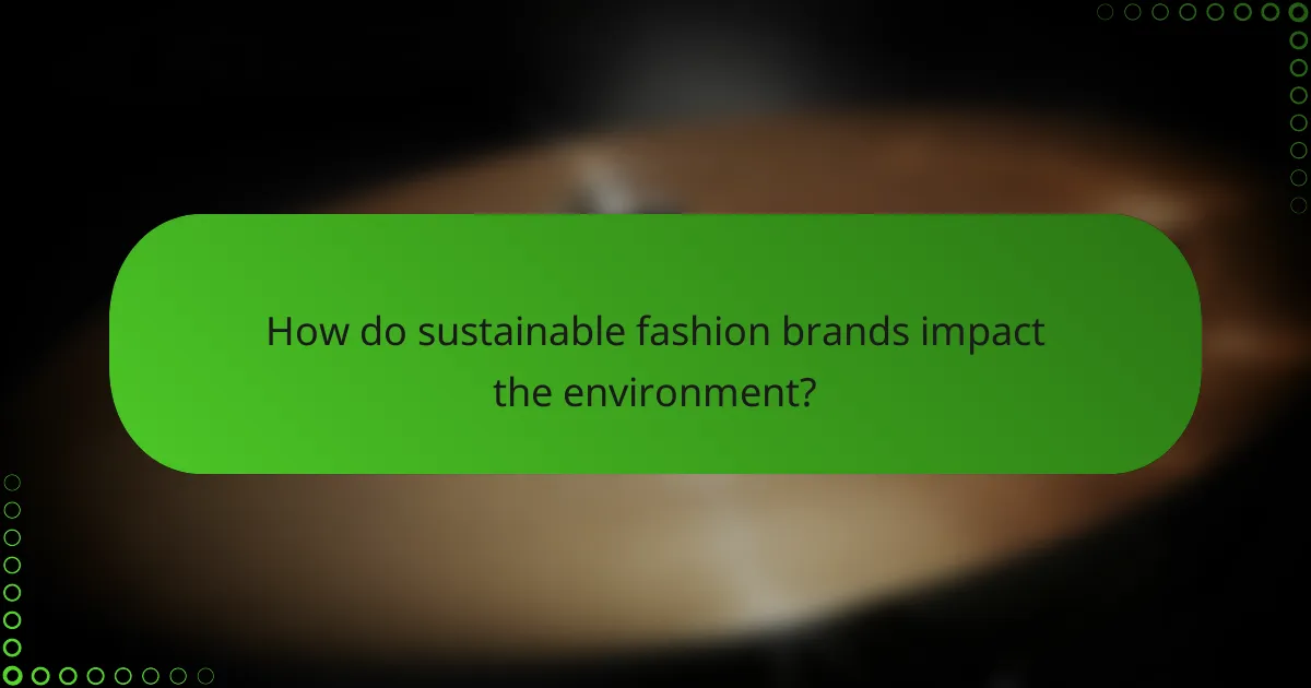 How do sustainable fashion brands impact the environment?
