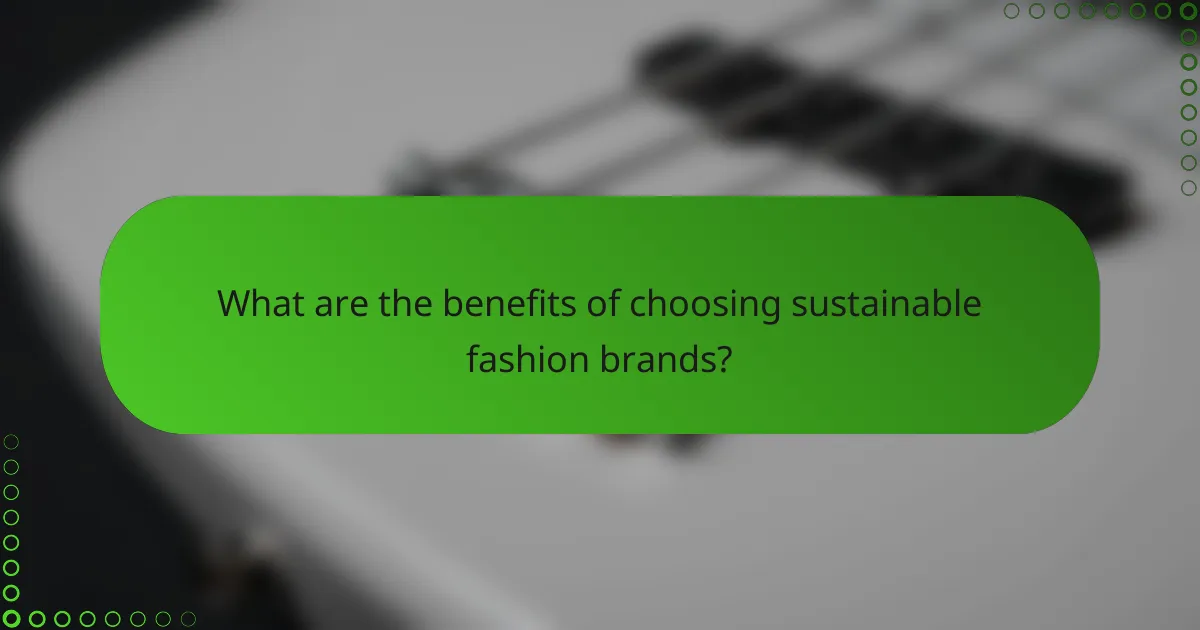 What are the benefits of choosing sustainable fashion brands?