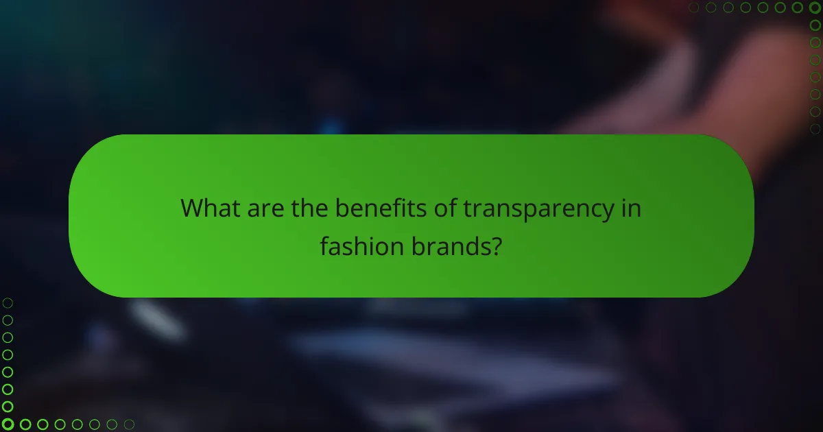 What are the benefits of transparency in fashion brands?