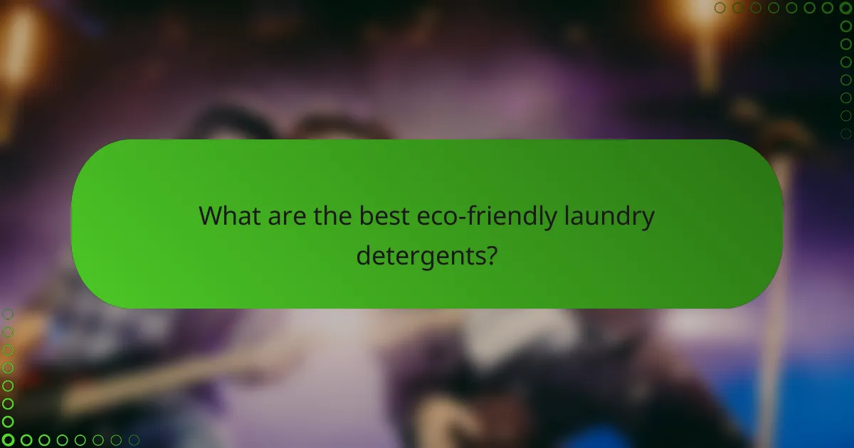 What are the best eco-friendly laundry detergents?