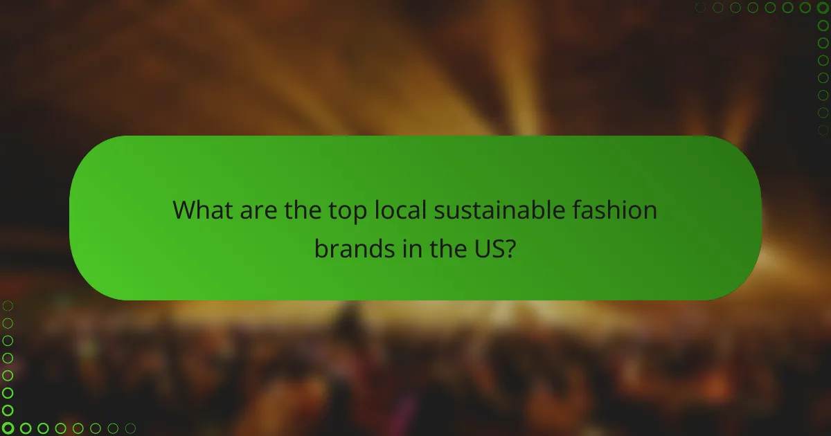 What are the top local sustainable fashion brands in the US?