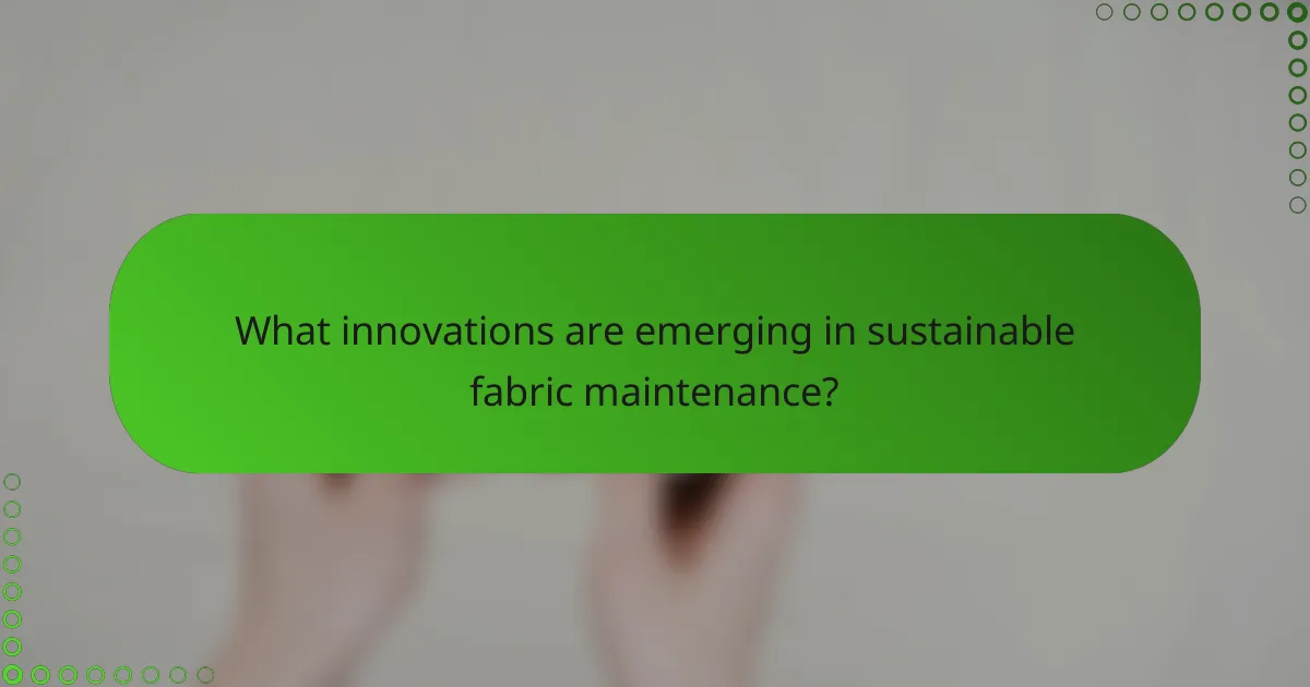 What innovations are emerging in sustainable fabric maintenance?