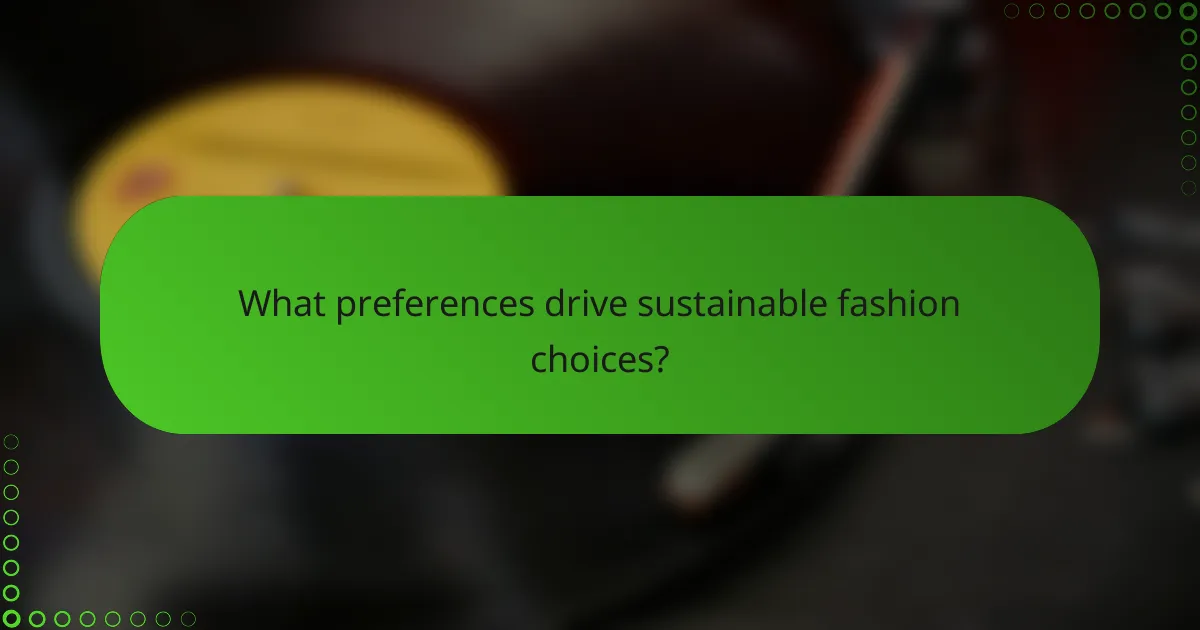 What preferences drive sustainable fashion choices?