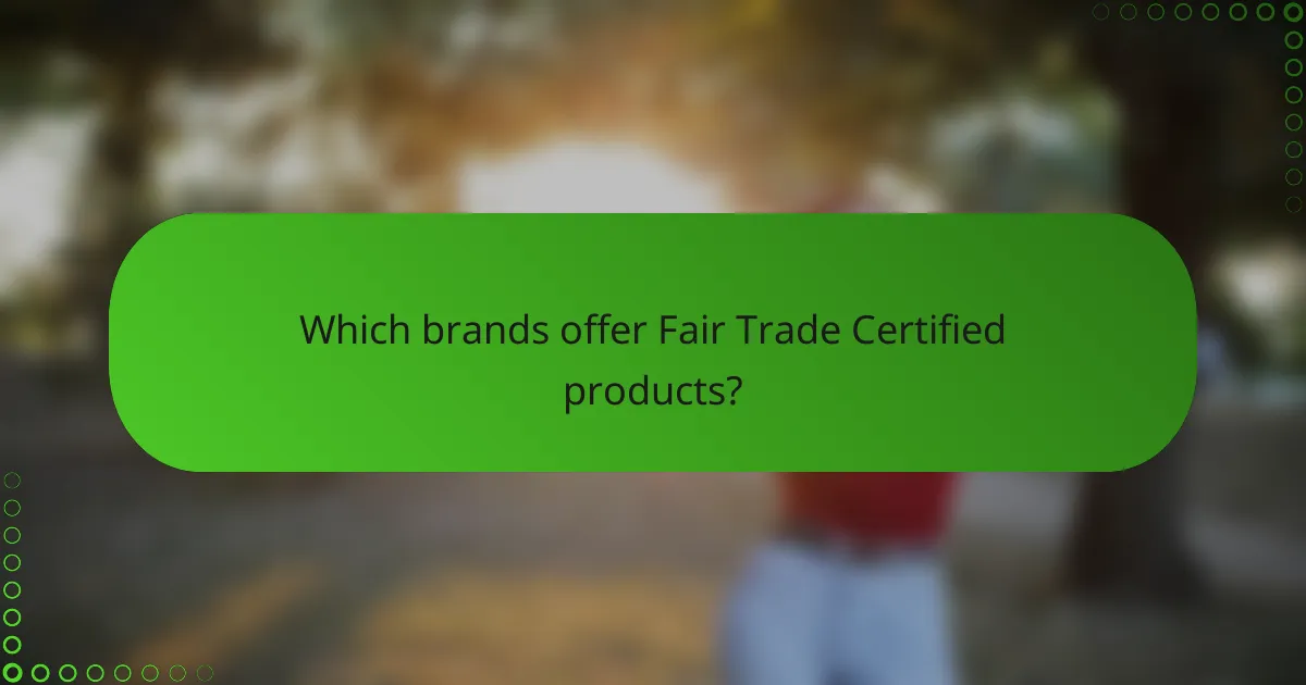 Which brands offer Fair Trade Certified products?